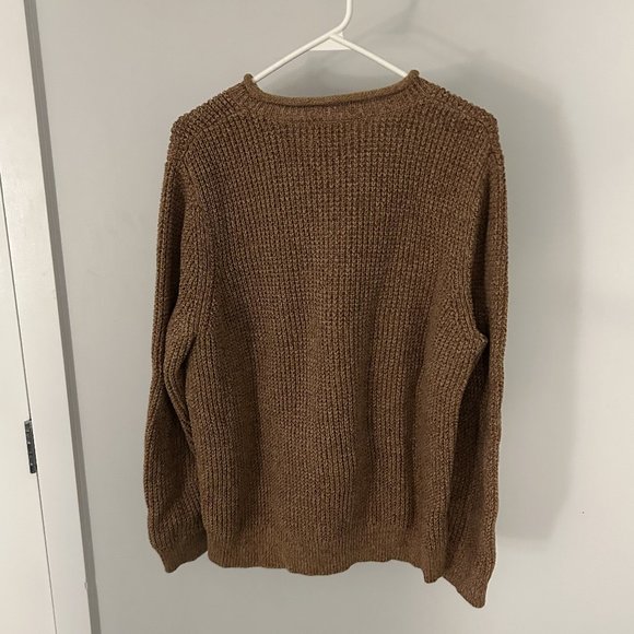 Men's L.L.Bean Organic Cotton Waffle Sweater, Rollneck Crew - Large - Picture 2 of 8